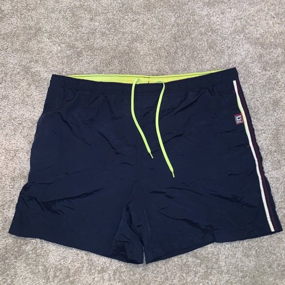 Chaps Ralph Lauren Blue & Yellow Swim Trunks - Picture 2 of 7